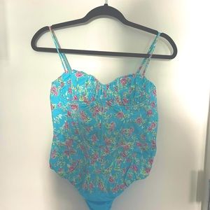 Zara Floral Corset Bodysuit Bustier